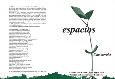 Tapas del libro de poesía editado en 2010